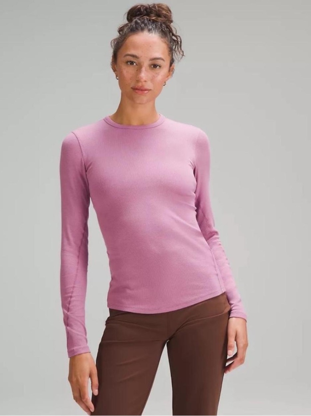lululemon athletica Long Sleeve Crew Top — Mauve Pink